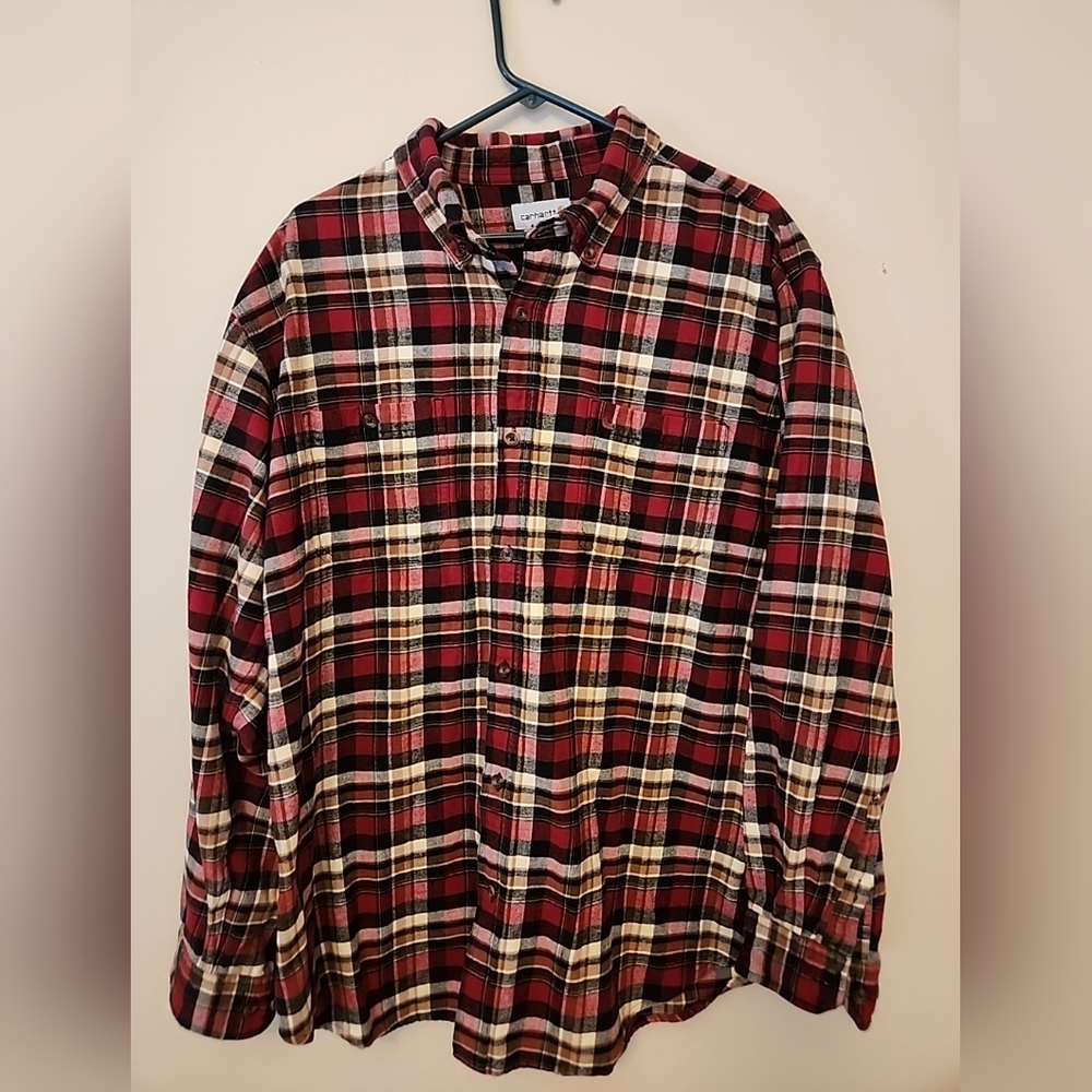 Carhartt Men's 2XL XXLOriginal Fit Long Sleeve Cotton flannel button down shirt